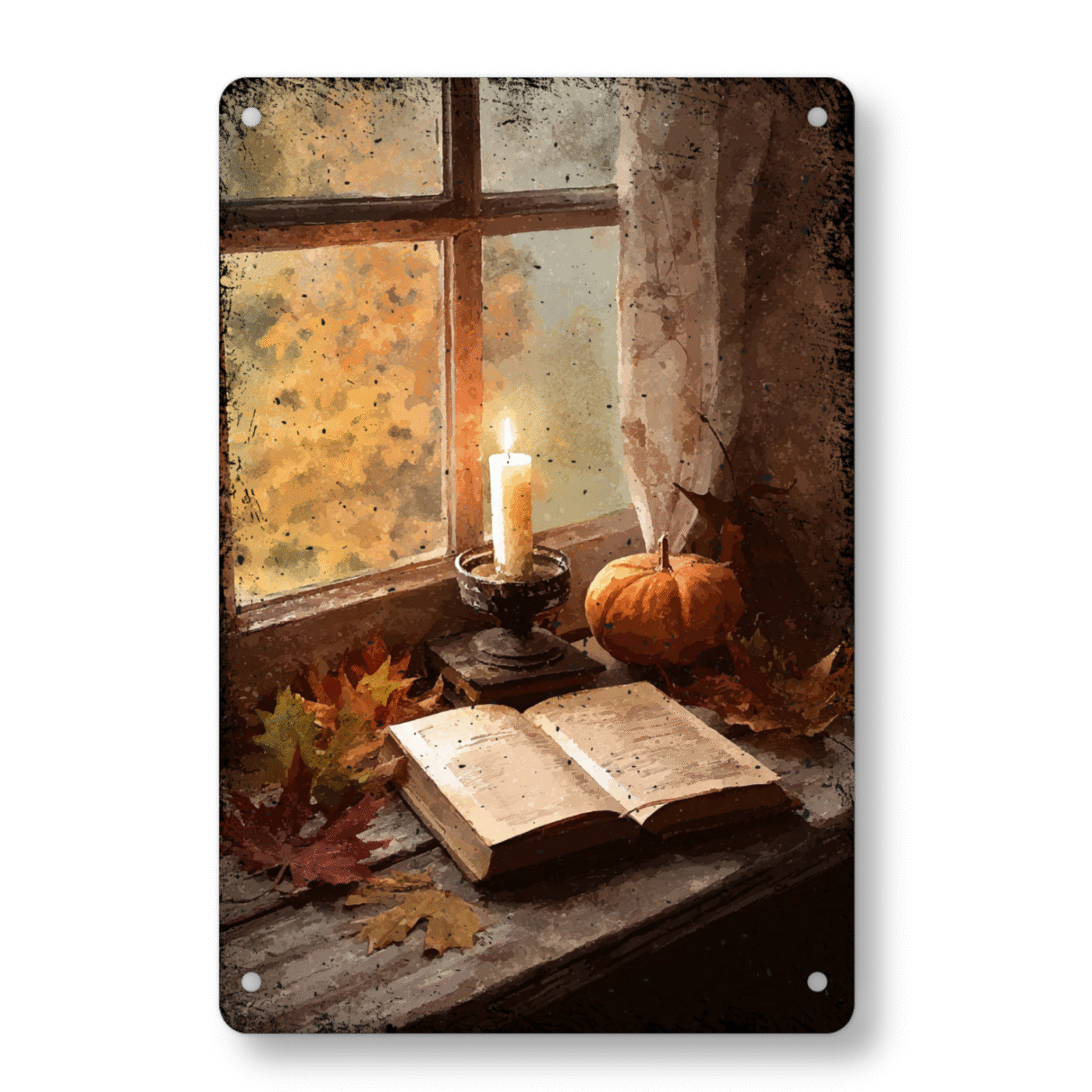 Autumn Lantern Window Book KB Shop Metal Art Main Picture Transparent