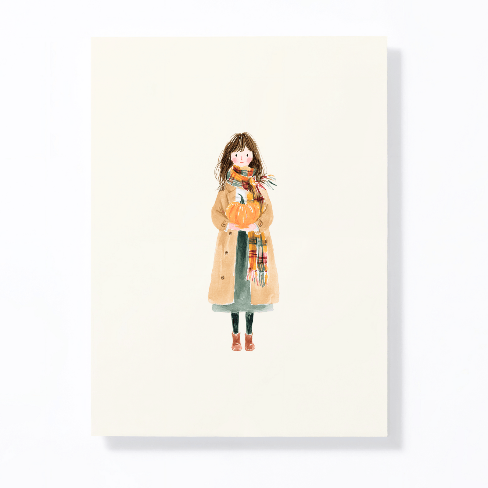 Autumn Girl Pumpkin Matte Poster Art Print Mockups KB Shop