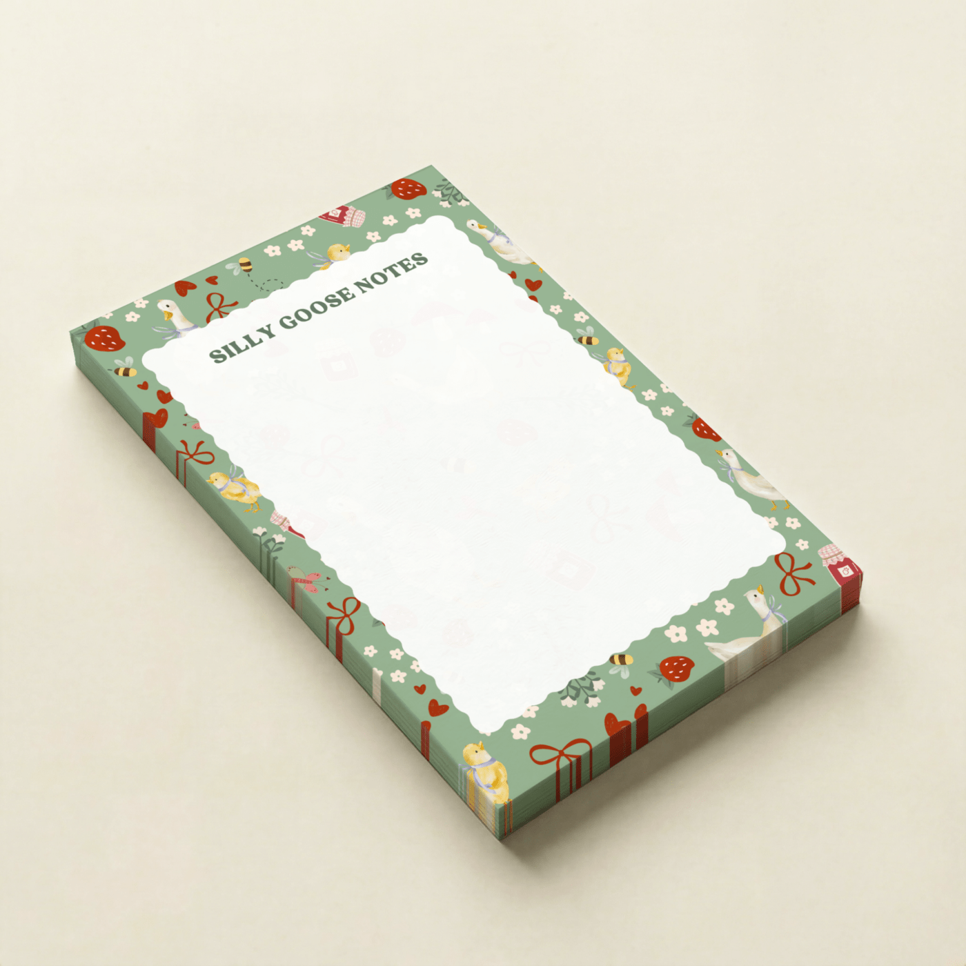 2 Cottagecore Goose Notepad 4x6
