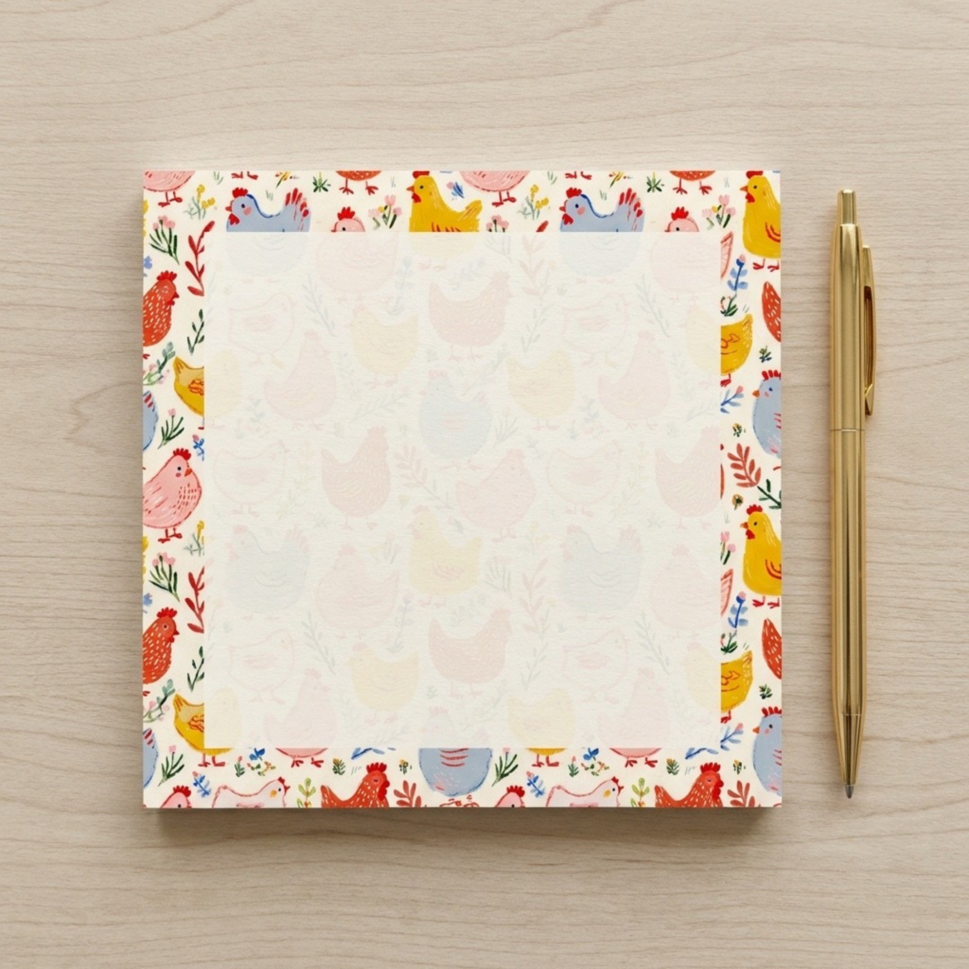 3 Chicken Doodles Notepad 3x3