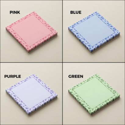 Doodle Floral Notepads Colors 3x3