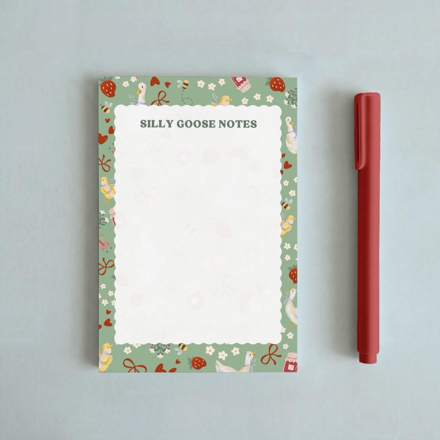 KB Website Cottagecore Goose Notepad Mockups 4x6