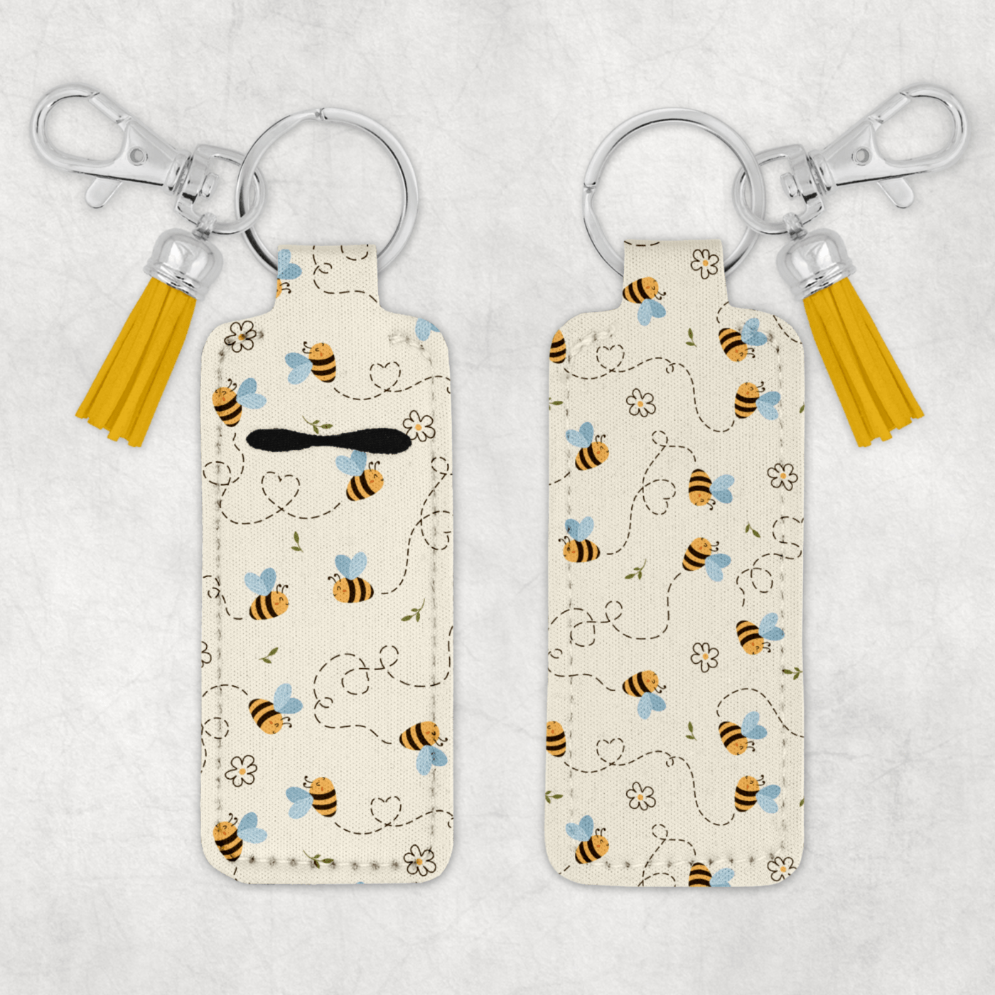 Daisy Bees Spring Summer KB Website Chapstick Keychain Mockup