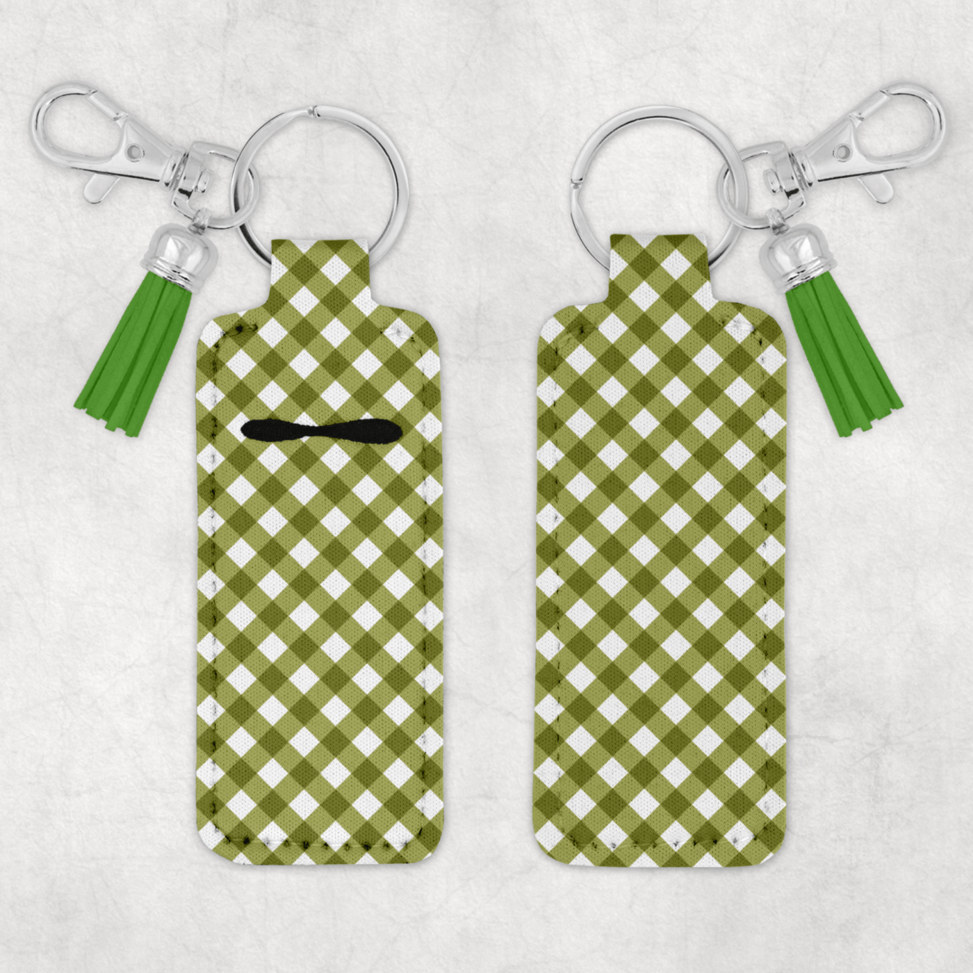 Green Checkered Spring Summer KB Website Chapstick Keychain Mockup