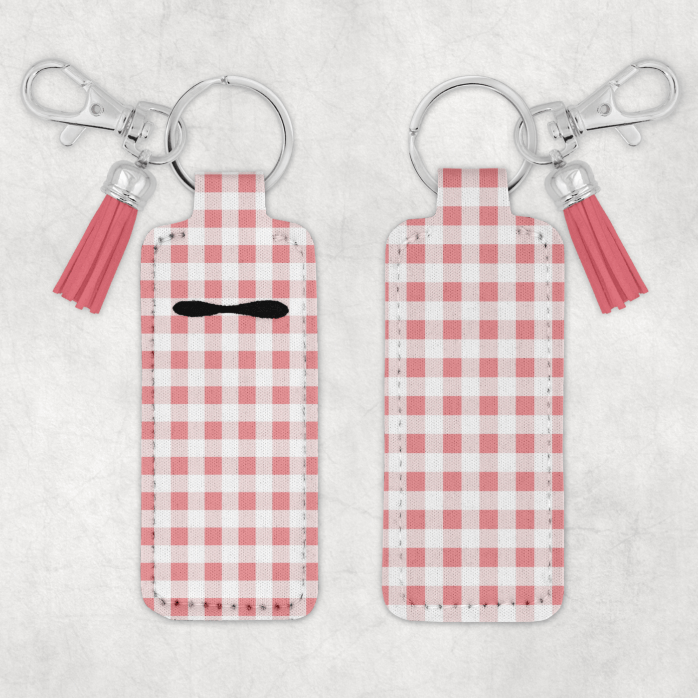 Pink Checkered Spring Summer KB Website Chapstick Keychain Mockup