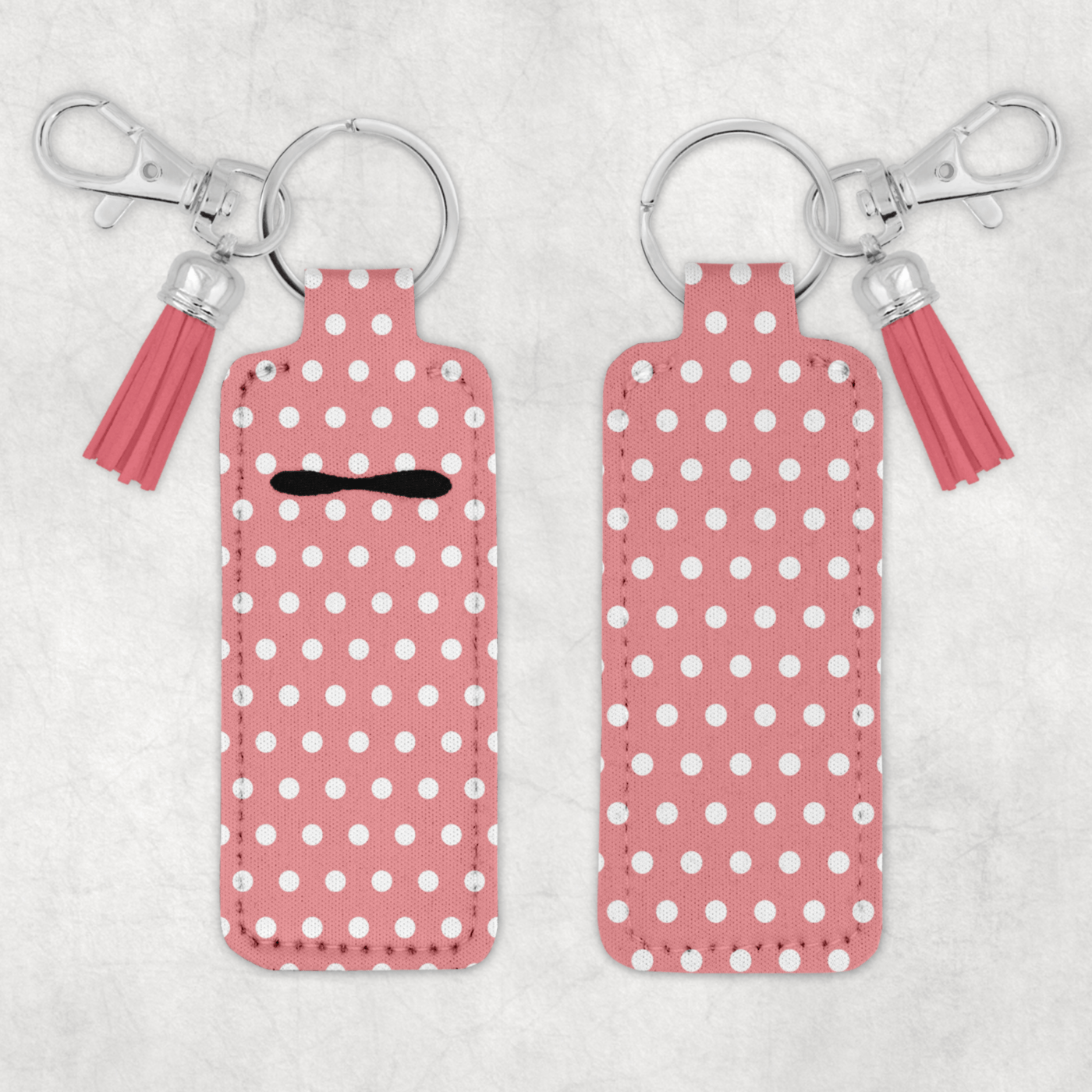 Pink Polk a Dots Spring Summer KB Website Chapstick Keychain Mockup
